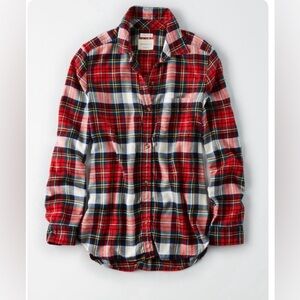 American Eagle | Red Plaid Boyfriend Flannel Shirt “Ahhmazingly Soft!” | Size
